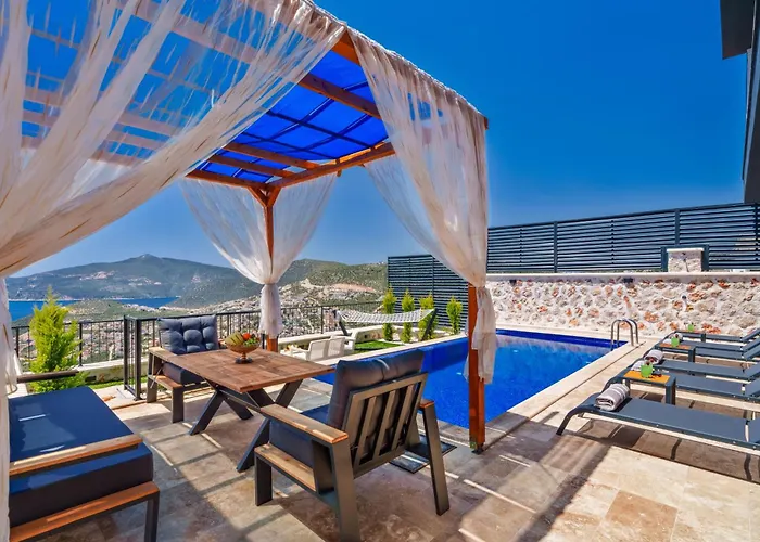 Kalkan'da Deniz Manzarali Lueks Tatil Villasi 别墅 卡斯
