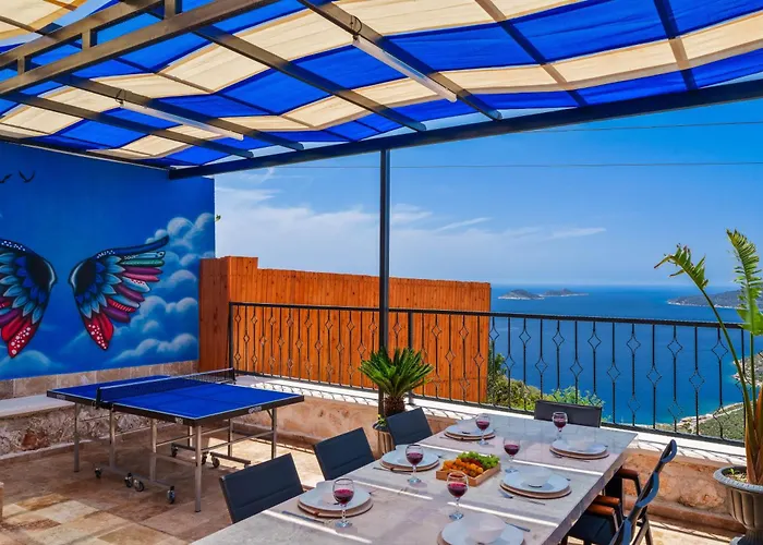 Kalkan'da Deniz Manzarali Lueks Tatil Villasi 别墅 卡斯