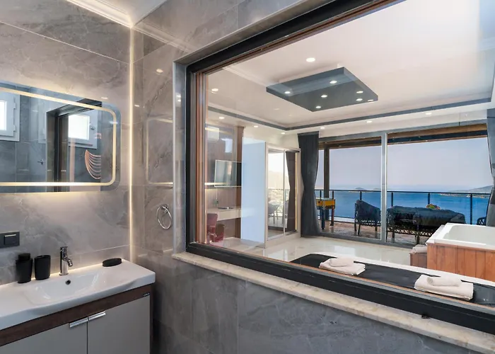 别墅 Kalkan'da Deniz Manzarali Lueks Tatil Villasi 卡斯