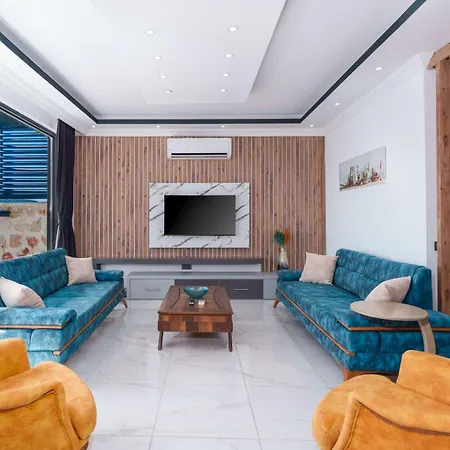 빌라 Kalkan'da Deniz Manzarali Lueks Tatil Villasi 카스